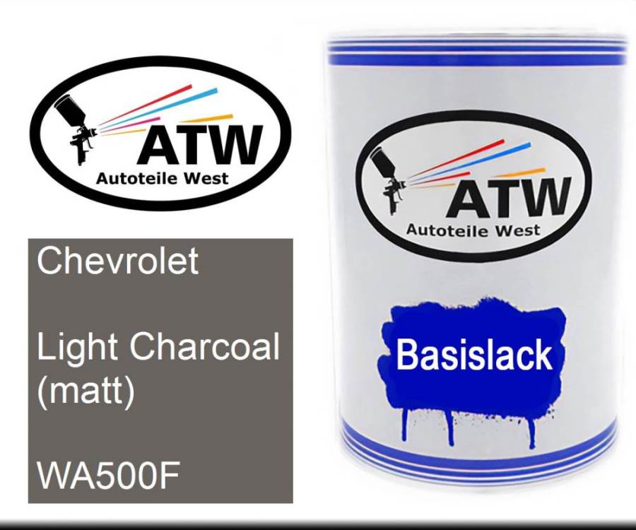 Chevrolet, Light Charcoal (matt), WA500F: 500ml Lackdose, von ATW Autoteile West.